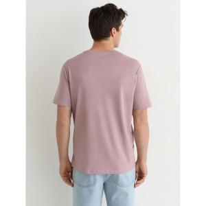 REISS Bless Marl Cotton Crew-Neck Tailored-Fit T-Shirt in Dusty Rose